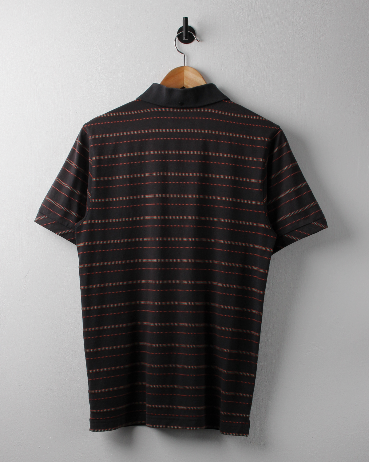 00s Nike Black & Orange Striped Polo (XS)