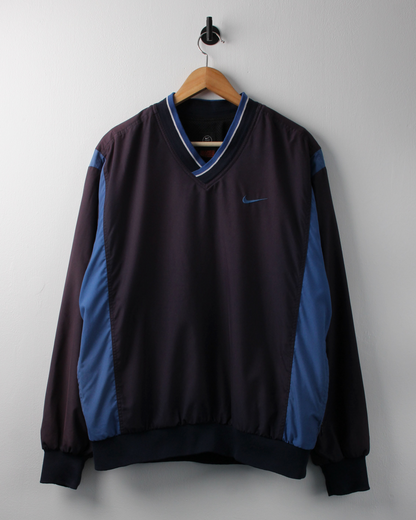 00s Nike Navy & Blue V-Neck Windbreaker (M)