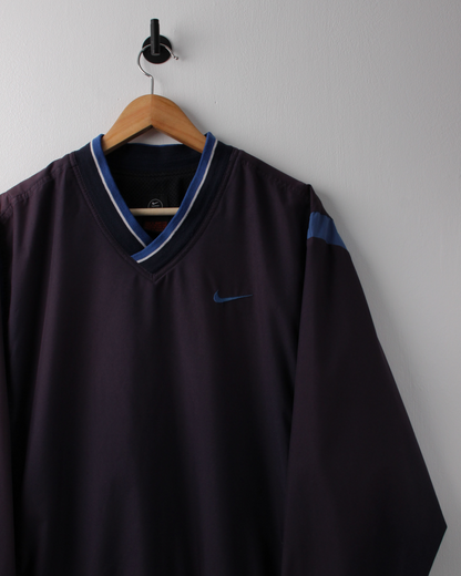 00s Nike Navy & Blue V-Neck Windbreaker (M)