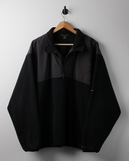 90s Nike Black Panelled Quarter Zip Fleece (XL)