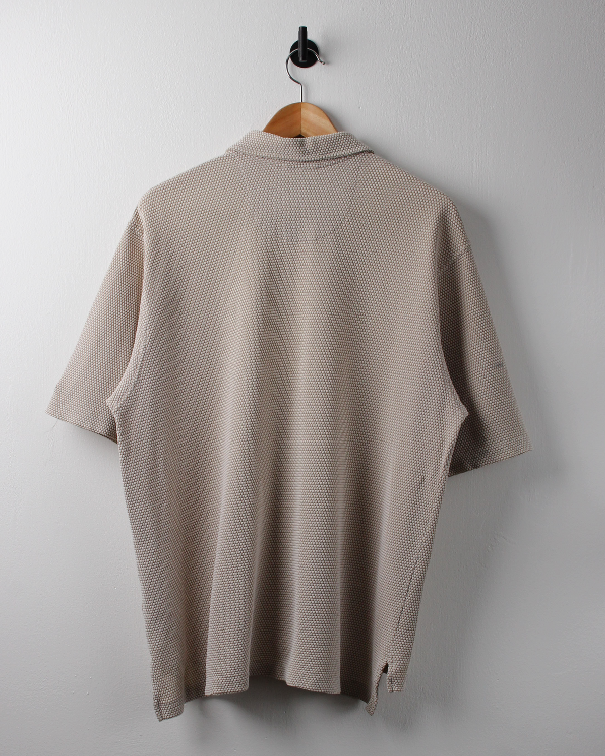 90s Nike Tiger Woods Yin Yang Beige Textured Polo (L)