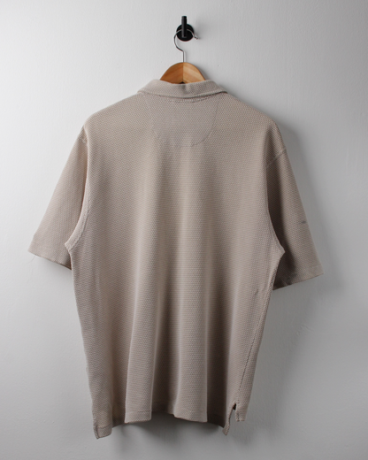 90s Nike Tiger Woods Yin Yang Beige Textured Polo (L)