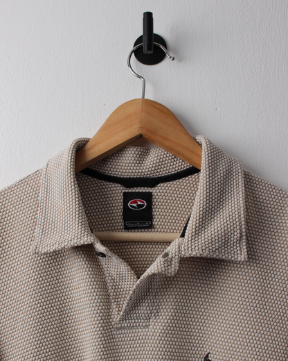 90s Nike Tiger Woods Yin Yang Beige Textured Polo (L)