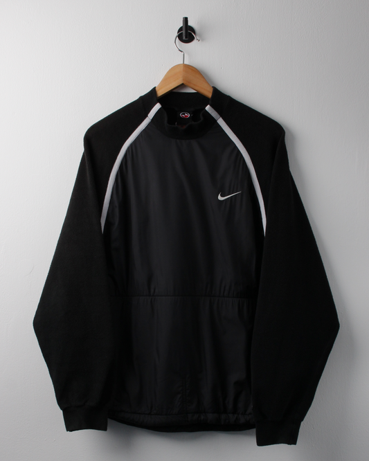 90s Nike Tiger Woods Black Mock Neck Fleece Pullover (M)