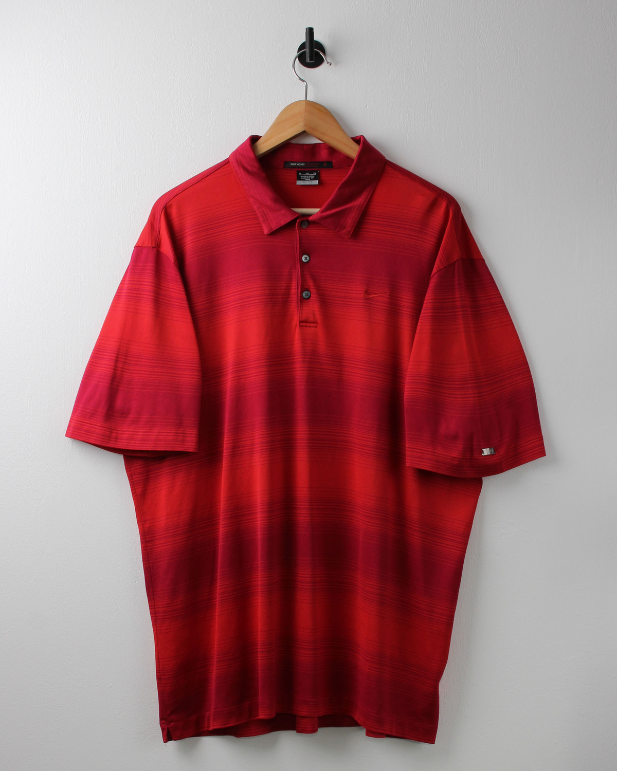 00s Nike Tiger Woods Collection Red Striped Polo (XL)