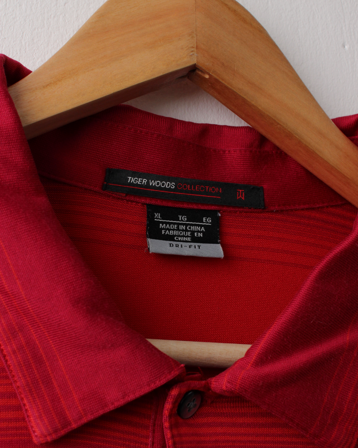 00s Nike Tiger Woods Collection Red Striped Polo (XL)