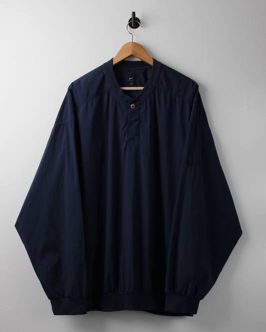 90s Nike Navy Lightweight Buttoned Windbreaker (XXL)