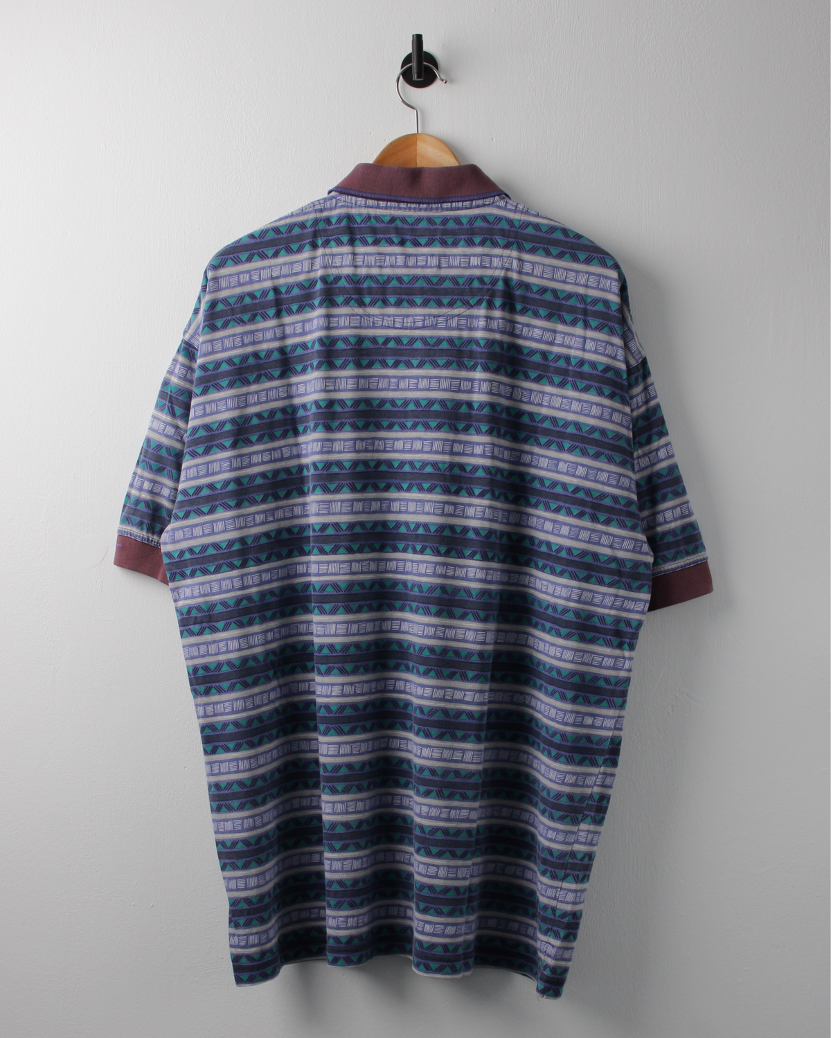90s Reebok Golf Purple & Blue Abstract Striped Polo (XL)