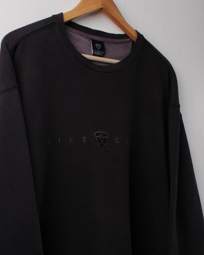 00s Nike Shield Logo Black & Dark Purple Crewneck Sweatshirt (L)