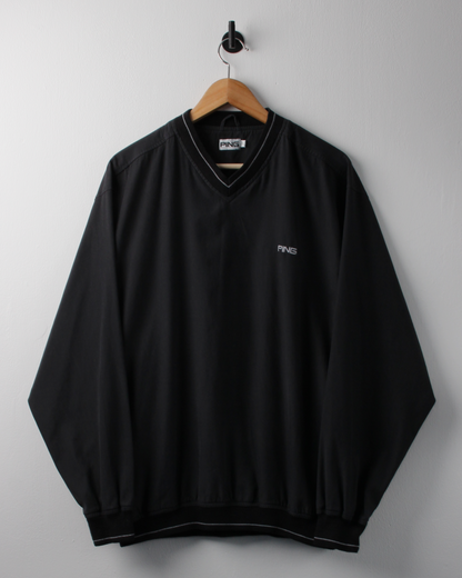 00s Ping Black V-Neck Windbreaker (L)
