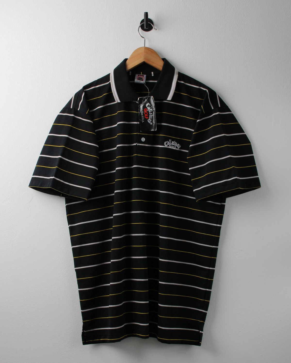 90s Callaway Navy Striped Polo with Tags (L)