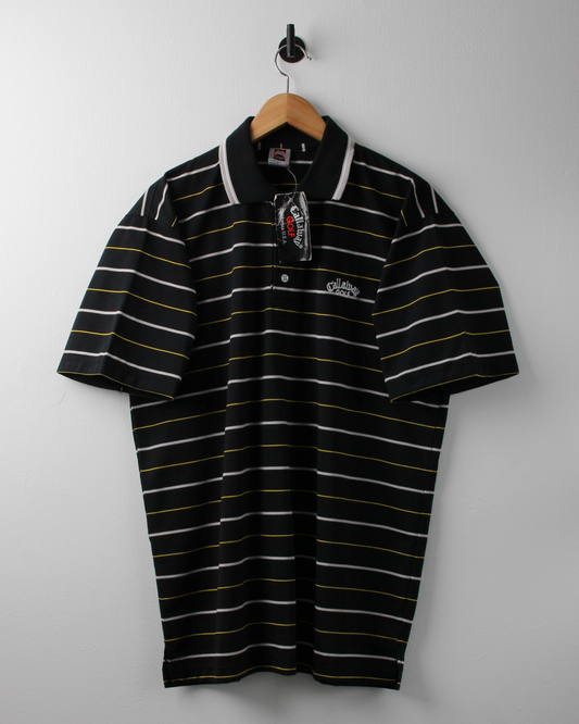 90s Callaway Navy Striped Polo with Tags (L)