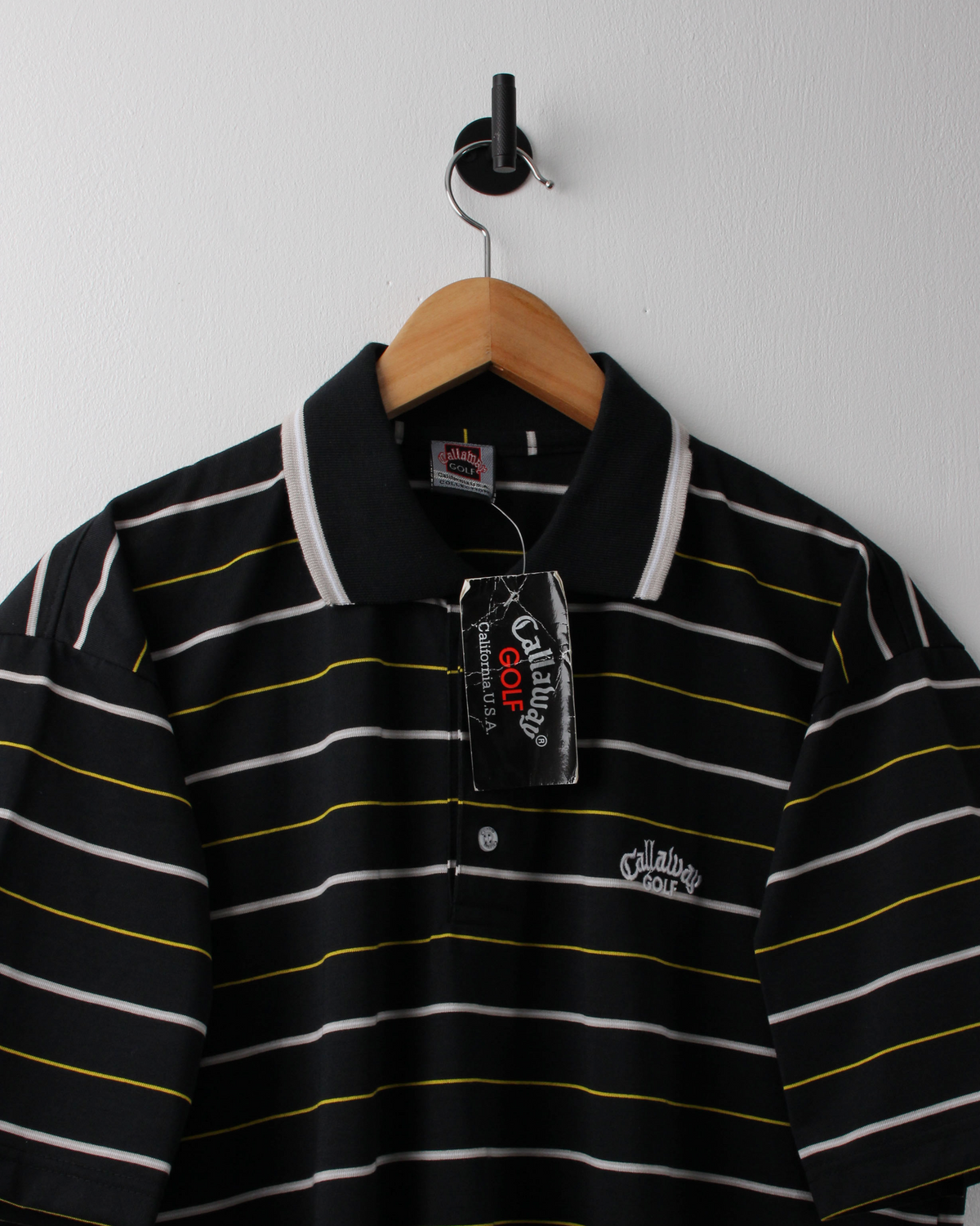 90s Callaway Navy Striped Polo with Tags (L)