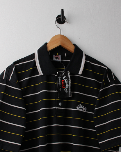 90s Callaway Navy Striped Polo with Tags (L)