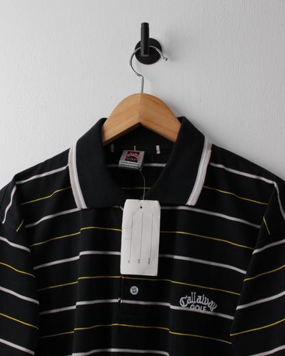 90s Callaway Navy Striped Polo with Tags (L)