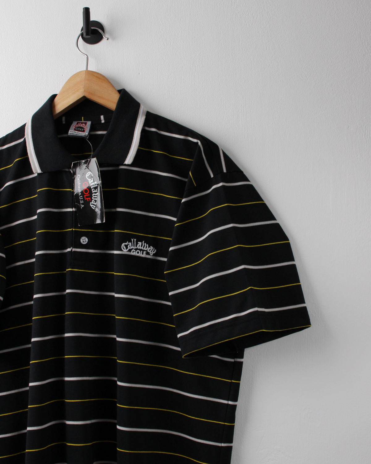 90s Callaway Navy Striped Polo with Tags (L)