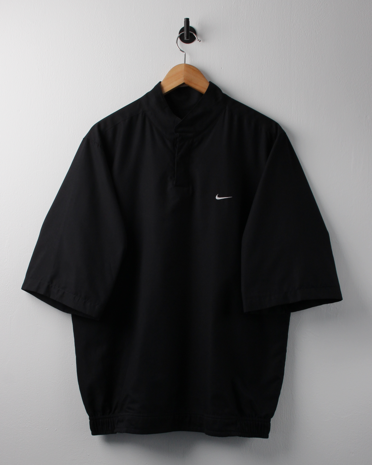 00s Nike Shield Logo Black Short Sleeve Windbreaker (M)