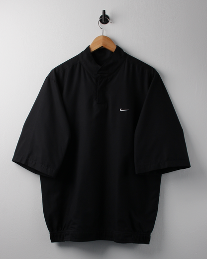 00s Nike Shield Logo Black Short Sleeve Windbreaker (M)