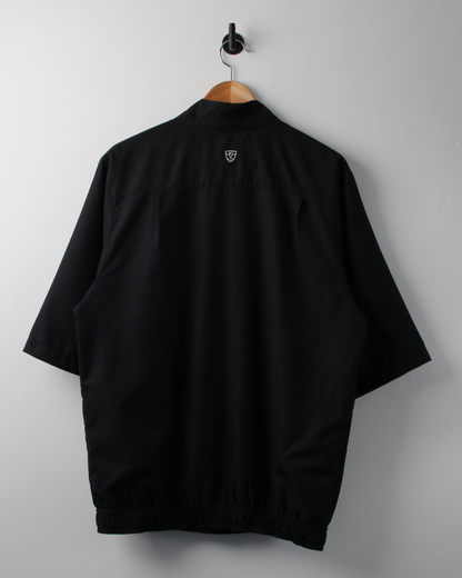 00s Nike Shield Logo Black Short Sleeve Windbreaker (M)