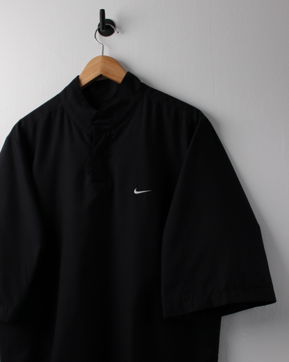 00s Nike Shield Logo Black Short Sleeve Windbreaker (M)