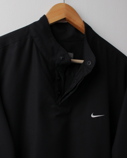 00s Nike Shield Logo Black Short Sleeve Windbreaker (M)