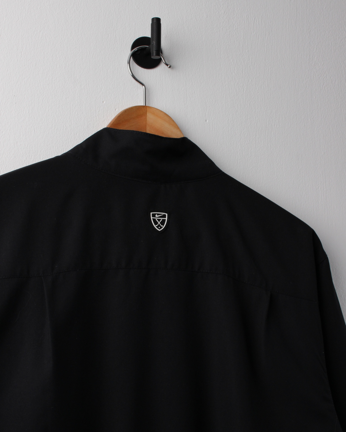 00s Nike Shield Logo Black Short Sleeve Windbreaker (M)