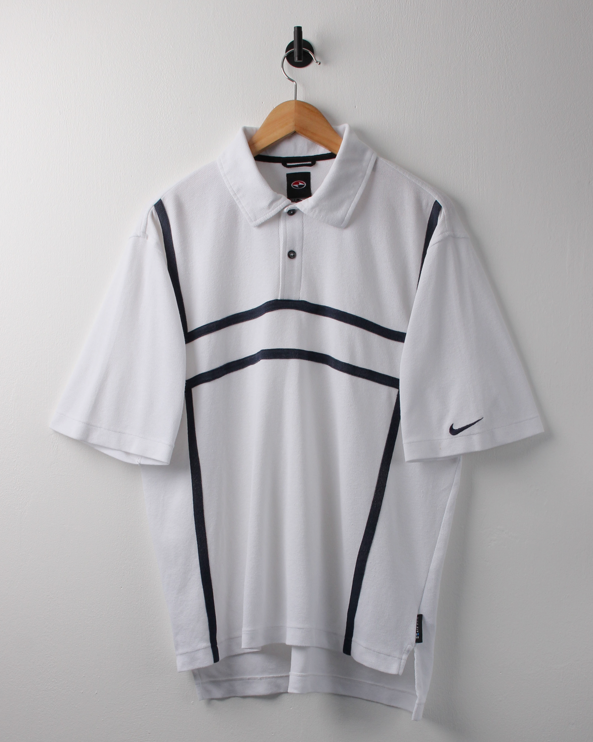 90s Nike Tiger Woods Yin Yang White Panelled Polo (M)