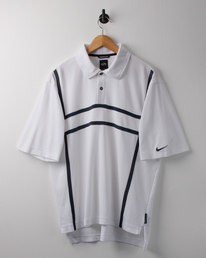 90s Nike Tiger Woods Yin Yang White Panelled Polo (M)