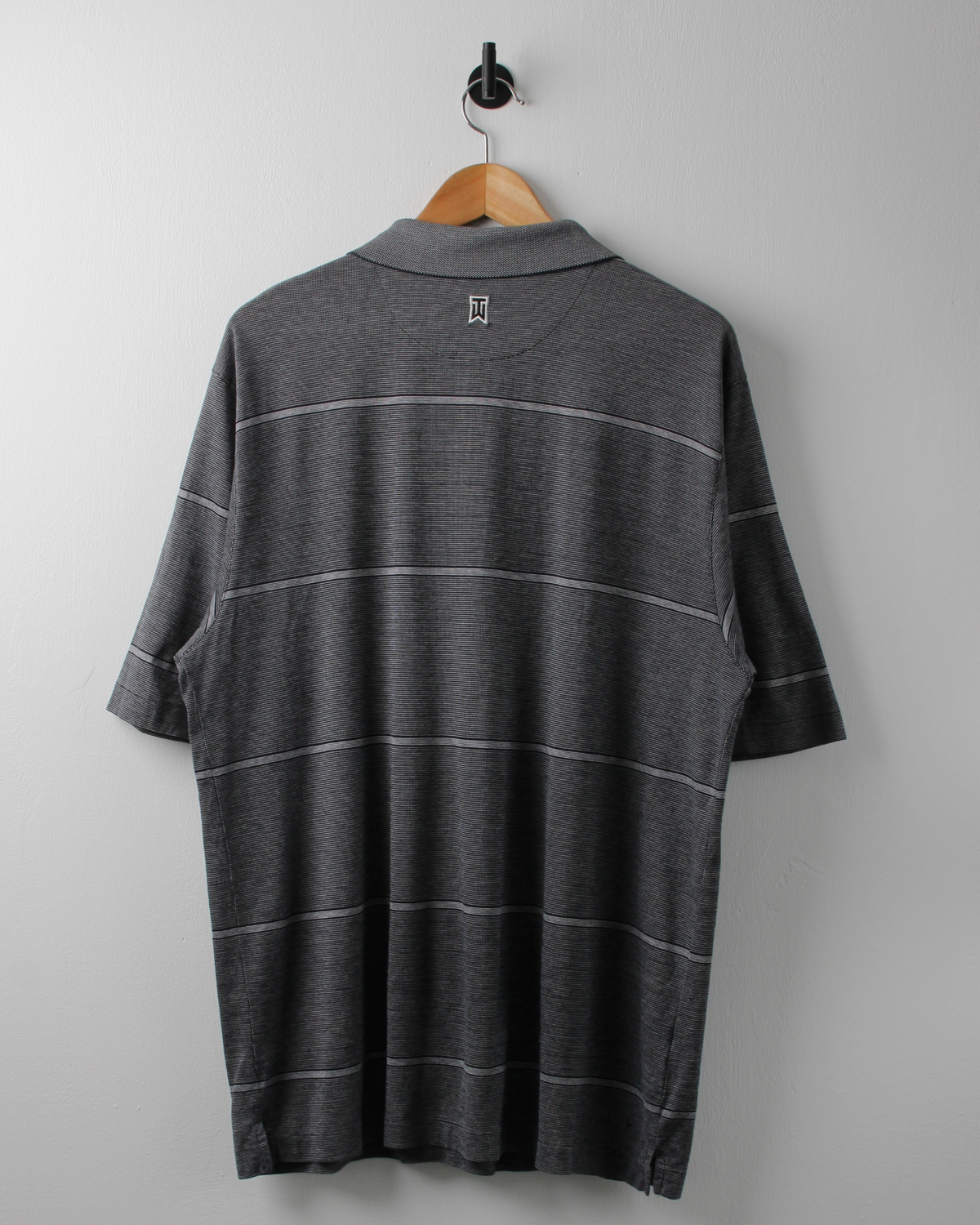 00s Nike Tiger Woods Collection Grey Striped Polo (L)