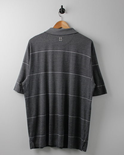 00s Nike Tiger Woods Collection Grey Striped Polo (L)