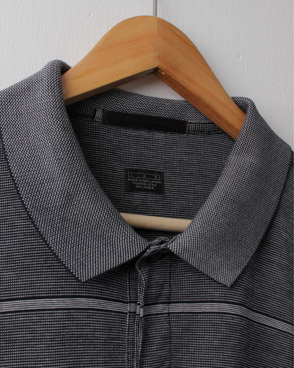 00s Nike Tiger Woods Collection Grey Striped Polo (L)