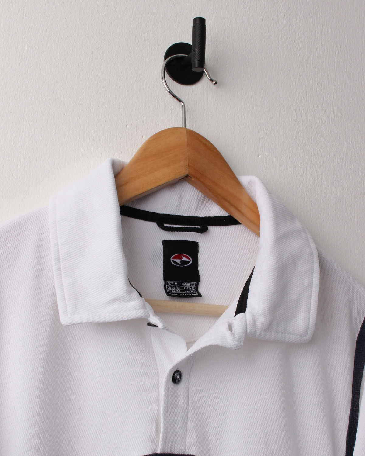 90s Nike Tiger Woods Yin Yang White Panelled Polo (M)