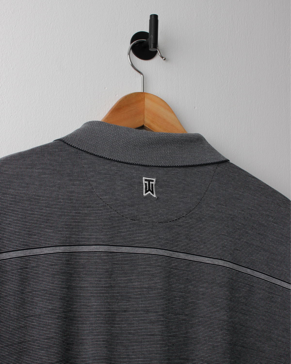 00s Nike Tiger Woods Collection Grey Striped Polo (L)