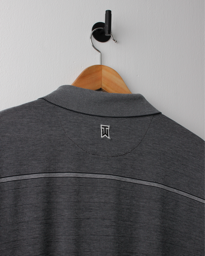 00s Nike Tiger Woods Collection Grey Striped Polo (L)