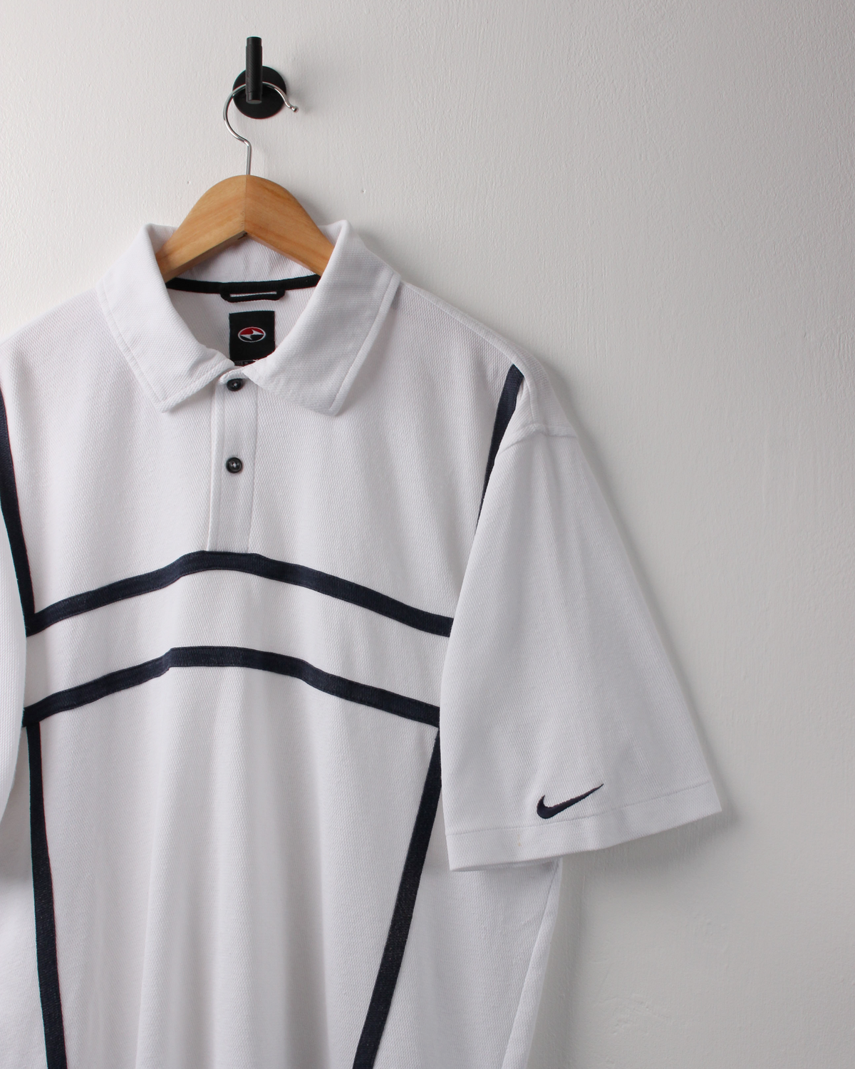 90s Nike Tiger Woods Yin Yang White Panelled Polo (M)