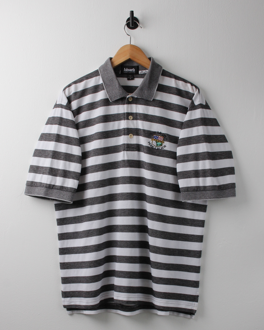 2000 US Open Pebble Beach Grey & White Striped Polo (S)