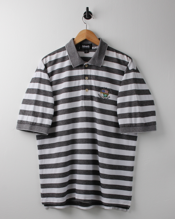2000 US Open Pebble Beach Grey & White Striped Polo (S)