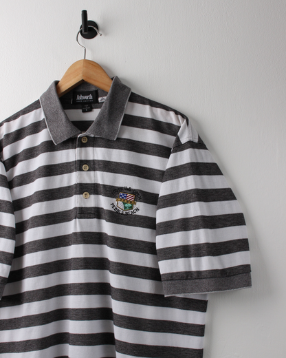 2000 US Open Pebble Beach Grey & White Striped Polo (S)