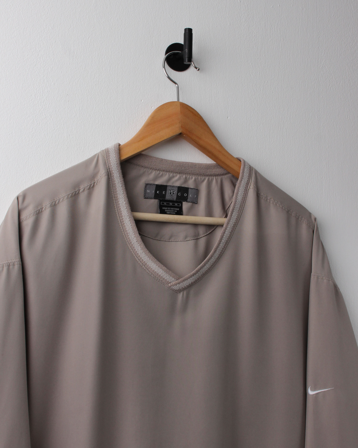 00s Nike Taupe Lightweight V-Neck Windbreaker (XL)