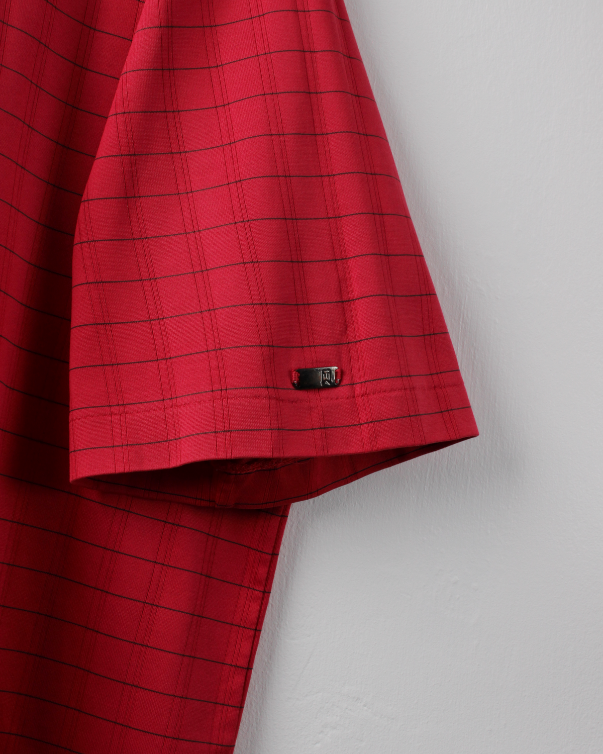 00s Nike Tiger Woods Collection Bright Red Chequered Polo (XL)