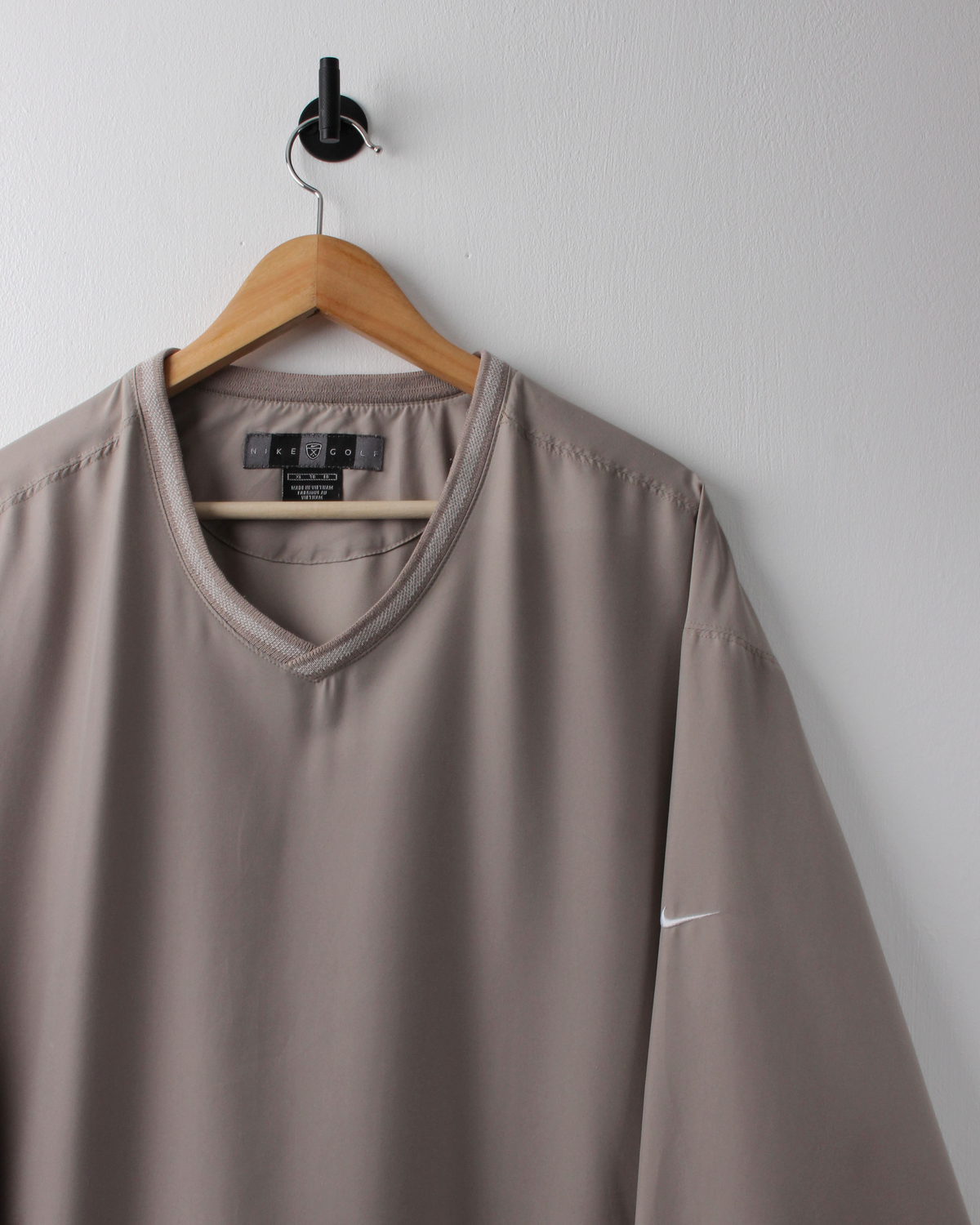 00s Nike Taupe Lightweight V-Neck Windbreaker (XL)
