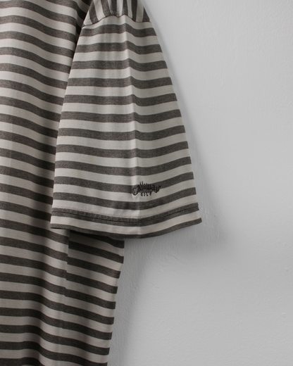 90s Callaway Taupe & White Striped Polo (XL)