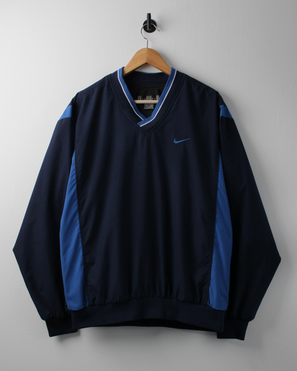 00s Nike Navy & Blue V-Neck Windbreaker (M)