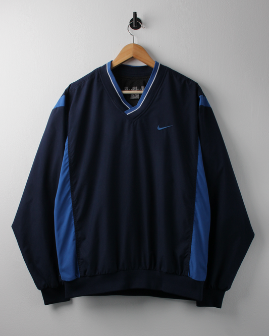 00s Nike Navy & Blue V-Neck Windbreaker (M)