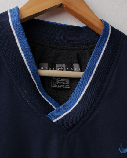 00s Nike Navy & Blue V-Neck Windbreaker (M)
