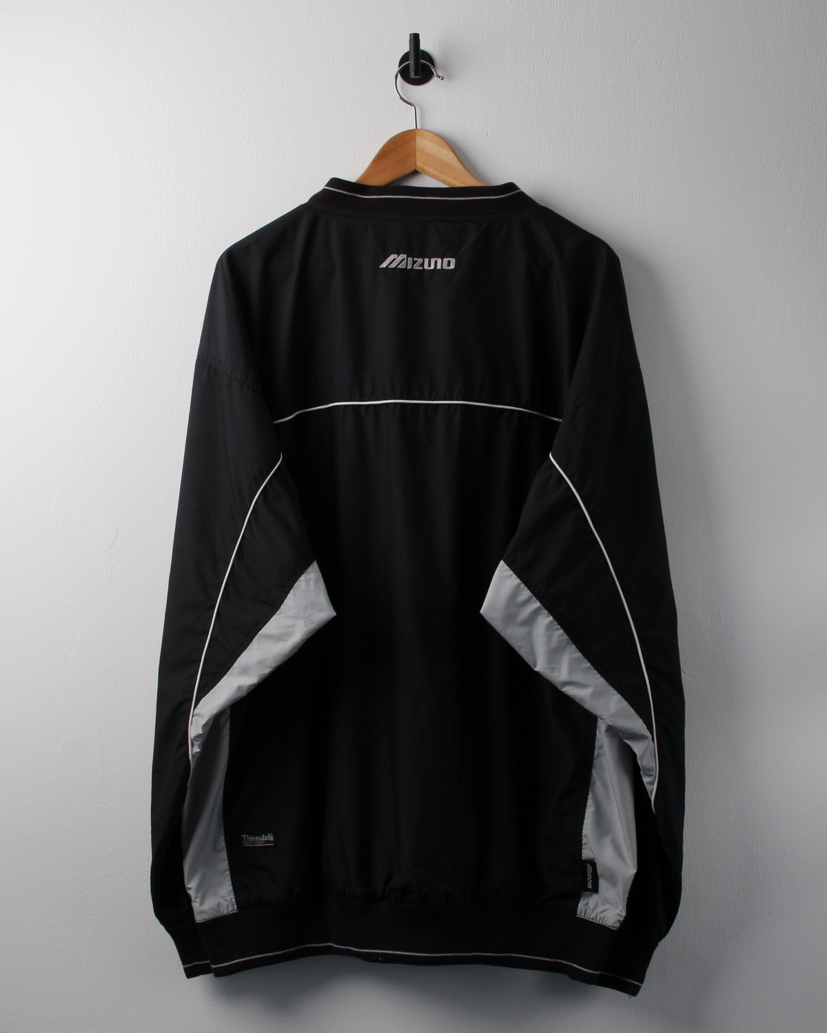 00s Mizuno Black & Grey Windbreaker (XXL)