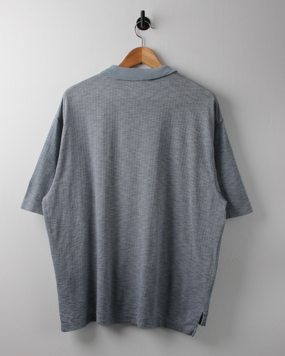 90s Nike Shield Logo Blue Textured Polo (M)