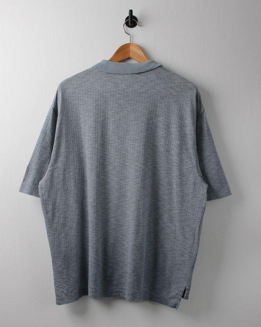 90s Nike Shield Logo Blue Textured Polo (M)