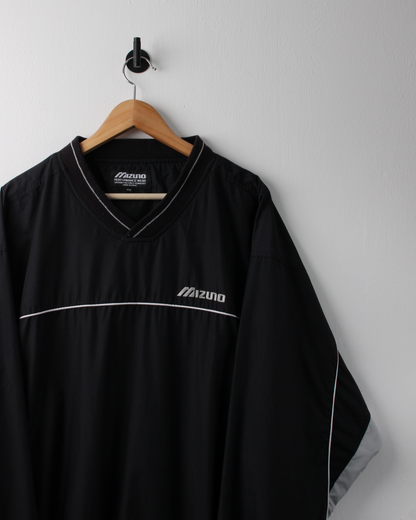 00s Mizuno Black & Grey Windbreaker (XXL)