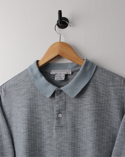 90s Nike Shield Logo Blue Textured Polo (M)
